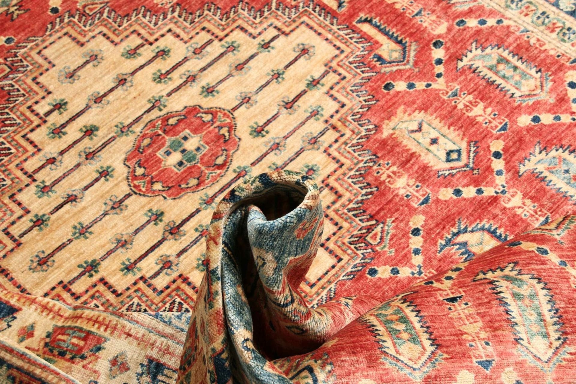 kazak-orientteppich-207-x-308-cm-handgeknupft-schurwolle-9 Kazak Pakistani Rug 207 × 308 cm, Wool, hand-knotted