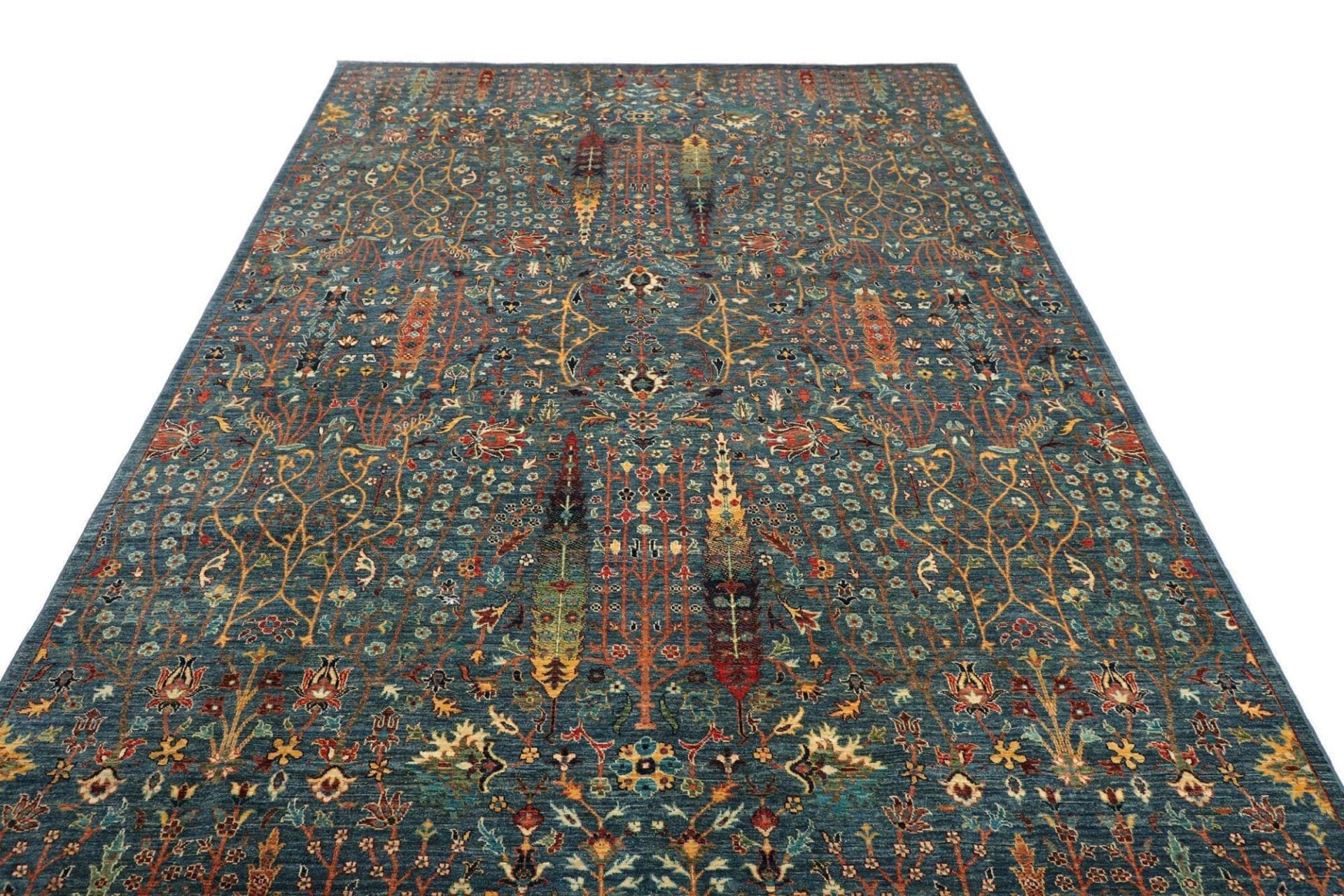 Hand-Knotted Wool Samarkand Pakistani Rug, 201 × 299 cm