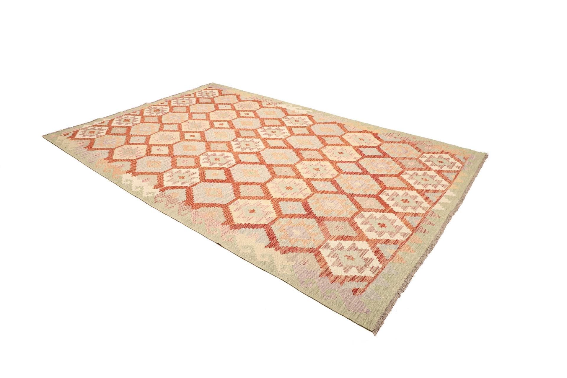 Hand-Woven Wool Kilim Pakistani Rug, 208 × 306 cm