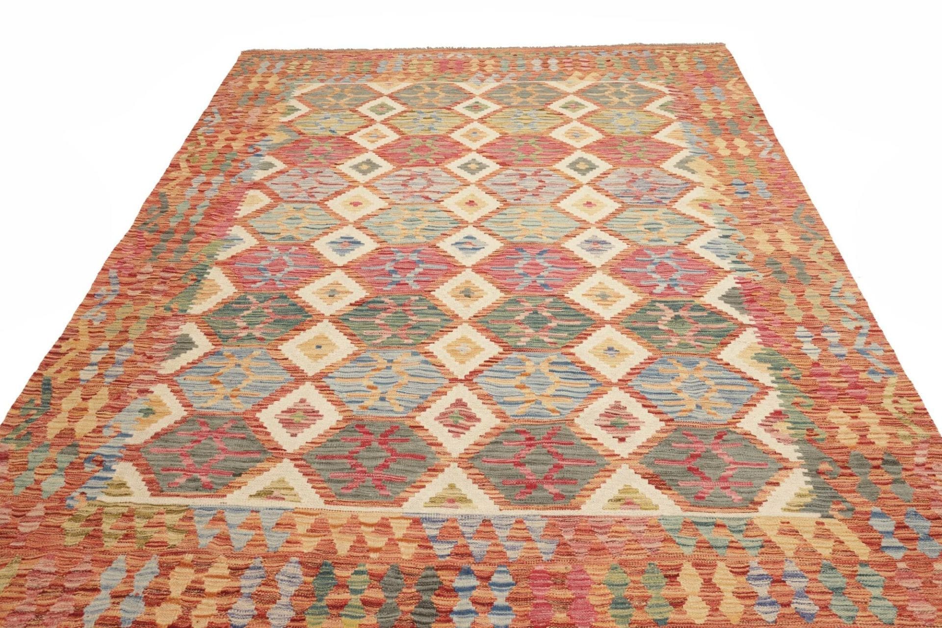 Kilim Pakistani Rug — hand-woven, 214 × 297 cm, Wool