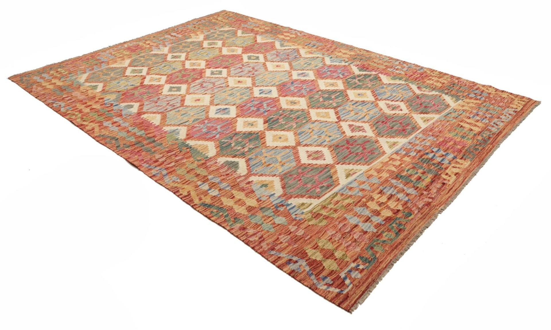 Kilim Pakistani Rug — hand-woven, 214 × 297 cm, Wool