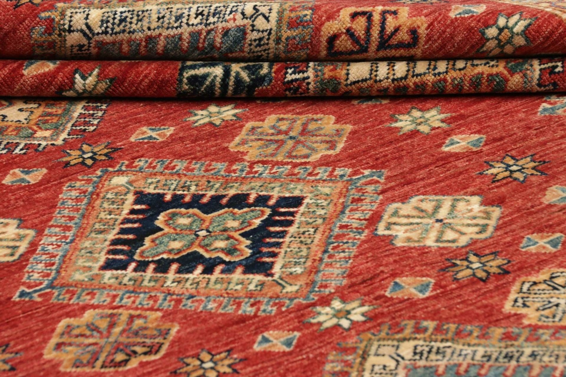 kazak-orientteppich-201-x-298-cm-schurwolle-handgeknupft-9 Hand-Knotted Wool Kazak Pakistani Rug, 201 × 298 cm