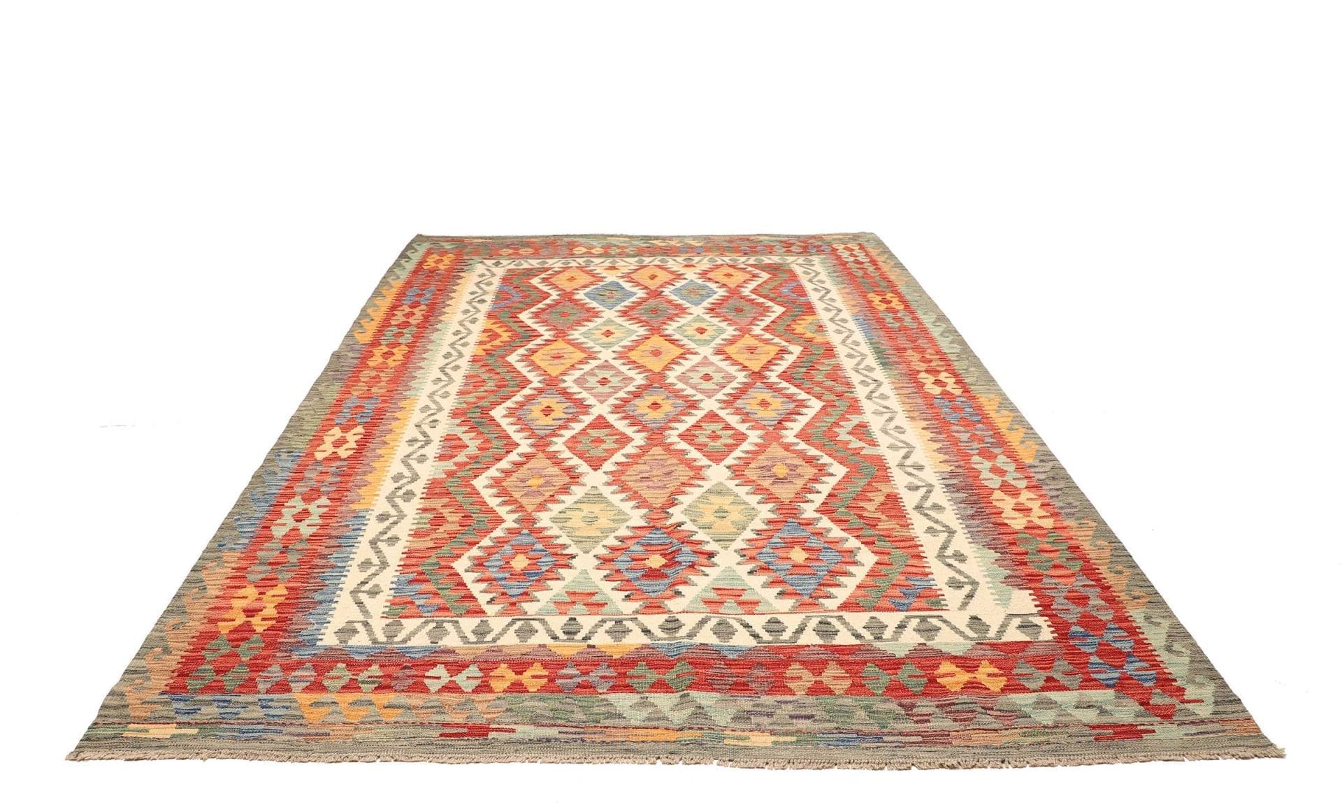 Kilim Pakistani Rug 213 × 294 cm, Wool, hand-woven