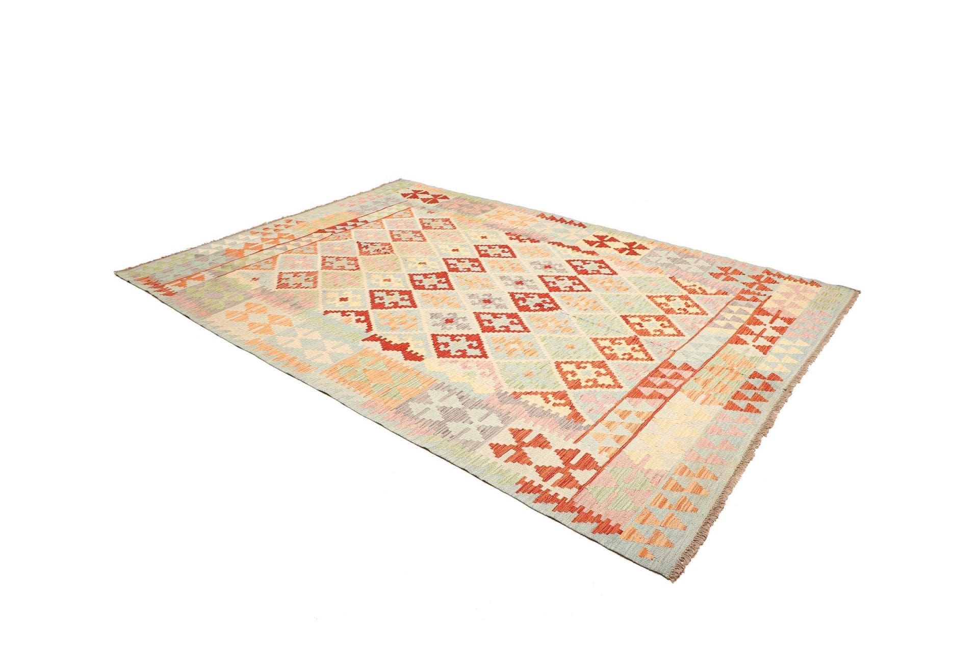 Hand-Woven Wool Kilim Pakistani Rug, 207 × 291 cm