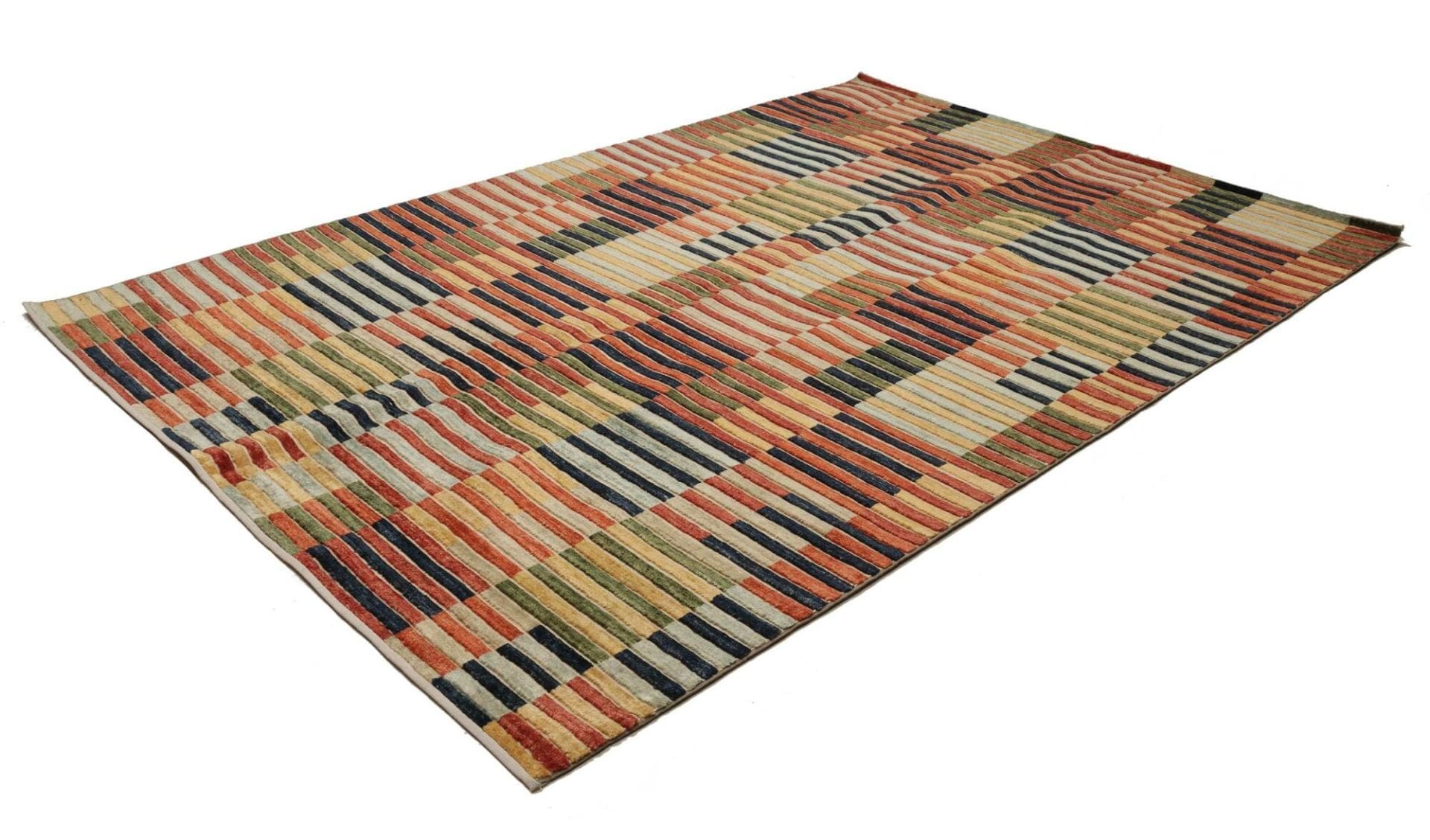 Hand-Knotted Wool Ziegler Pakistani Rug, 207 × 302 cm