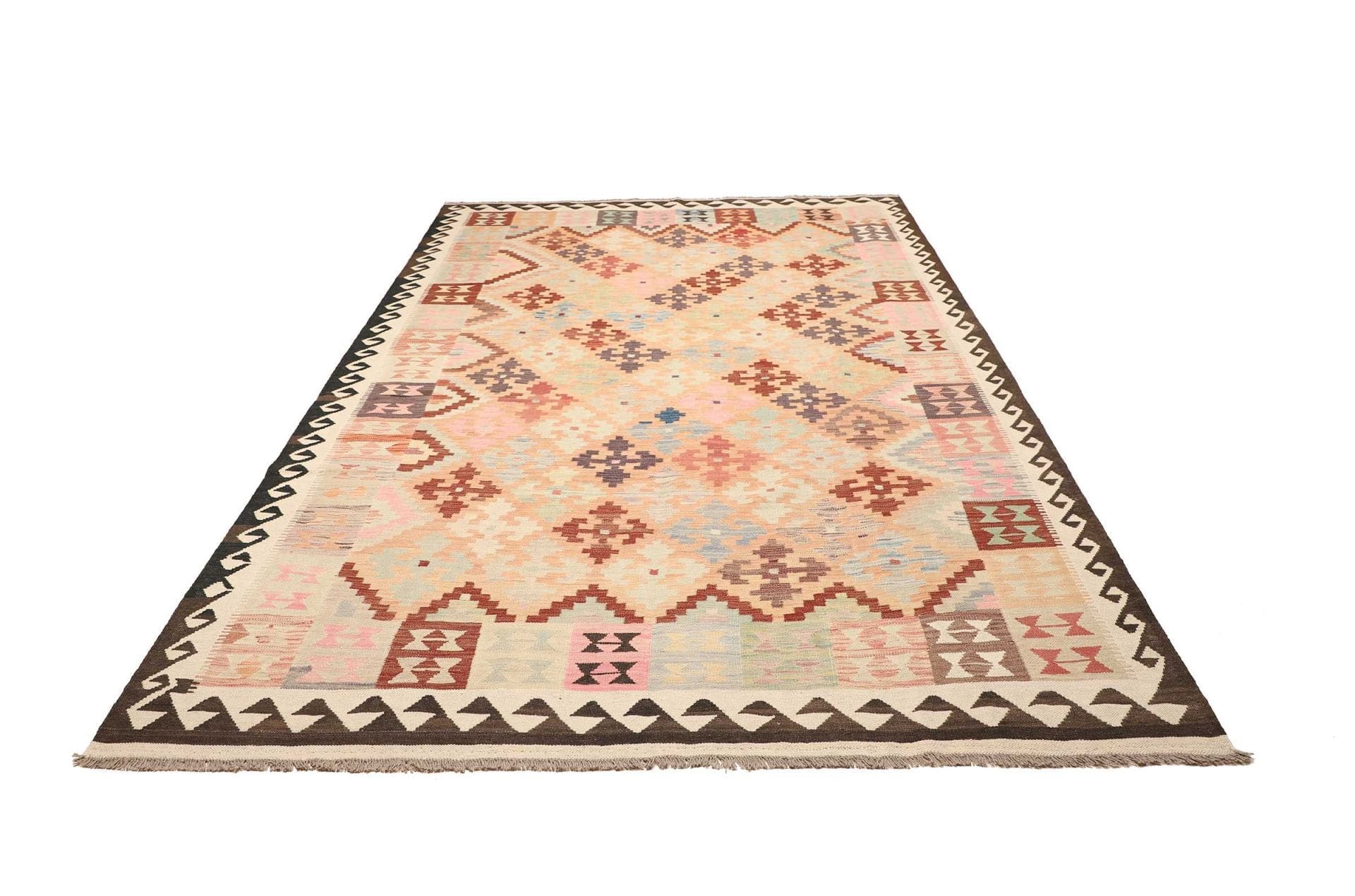 Hand-Woven Wool Kilim Pakistani Rug, 203 × 297 cm