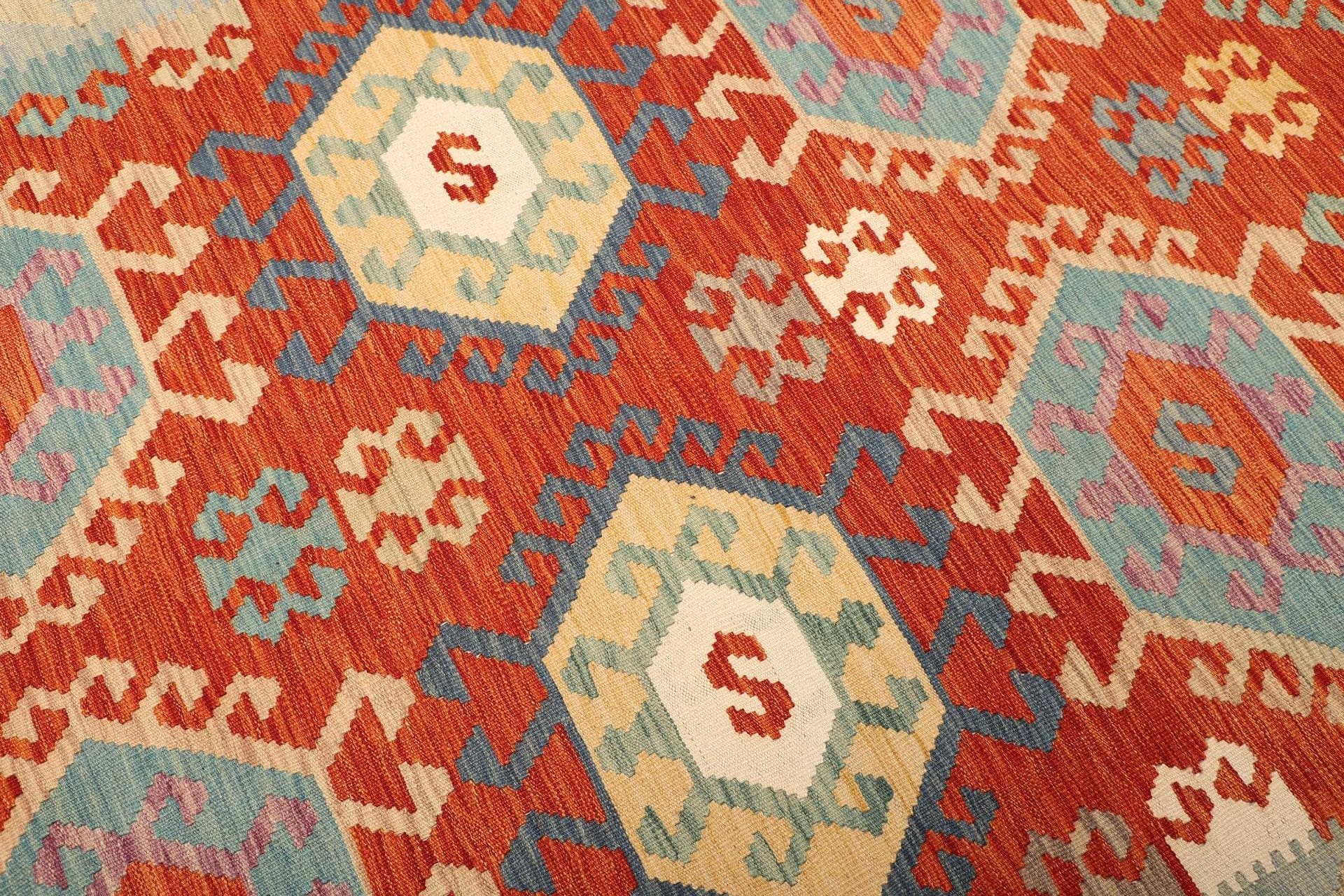 Kilim Pakistani Rug 209 × 308 cm, Wool, hand-woven
