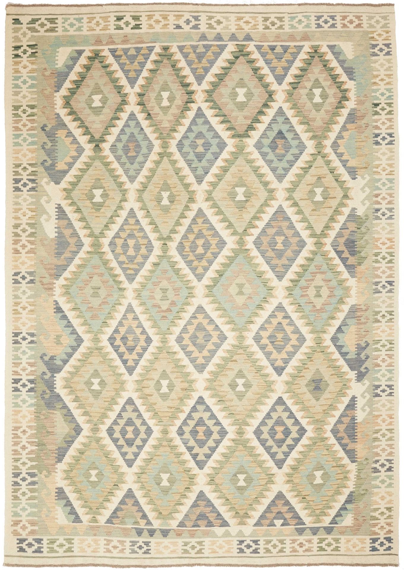 Hand-Woven Wool Kilim Pakistani Rug, 210 × 289 cm