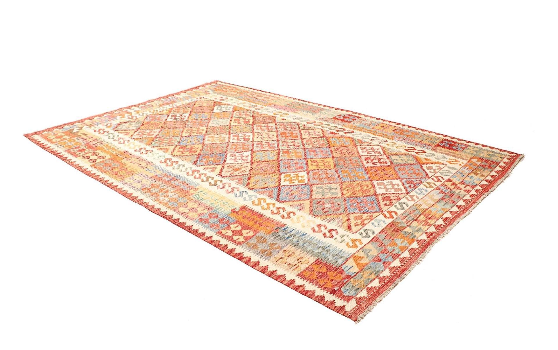 kelim-teppich-208-x-297cm-rustikal-handgewebt-orientteppich-2 Hand-Woven Wool Kilim Pakistani Rug, 208 × 297 cm