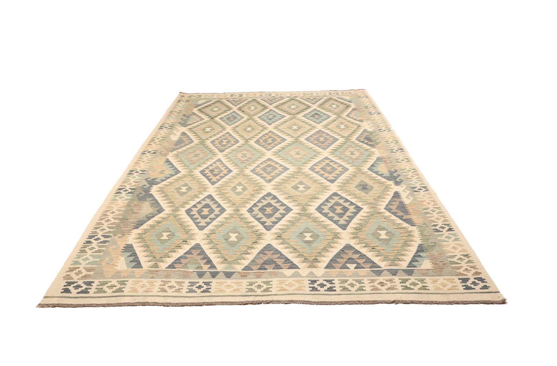 Hand-Woven Wool Kilim Pakistani Rug, 210 × 289 cm