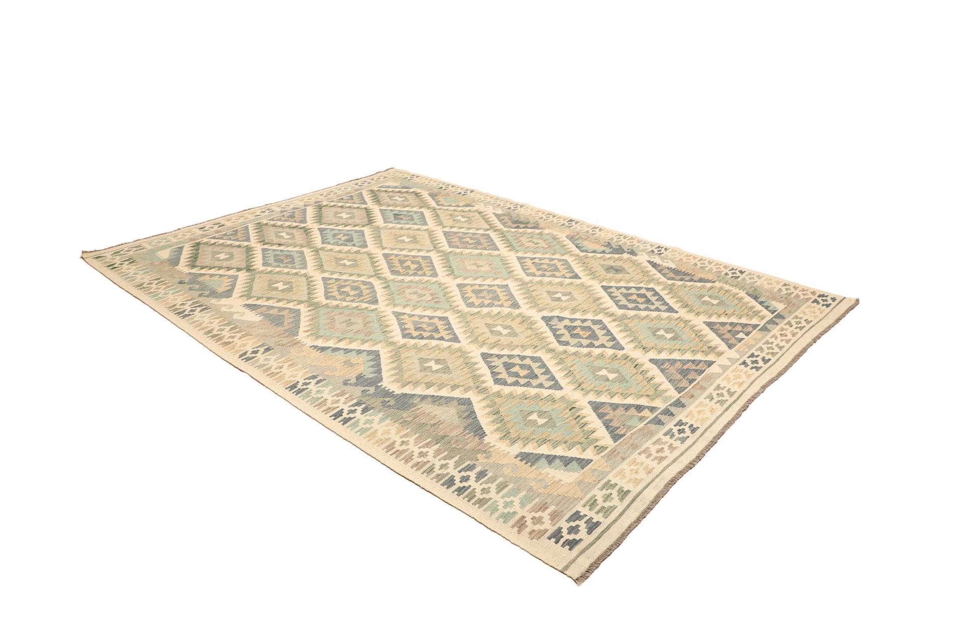 Hand-Woven Wool Kilim Pakistani Rug, 210 × 289 cm