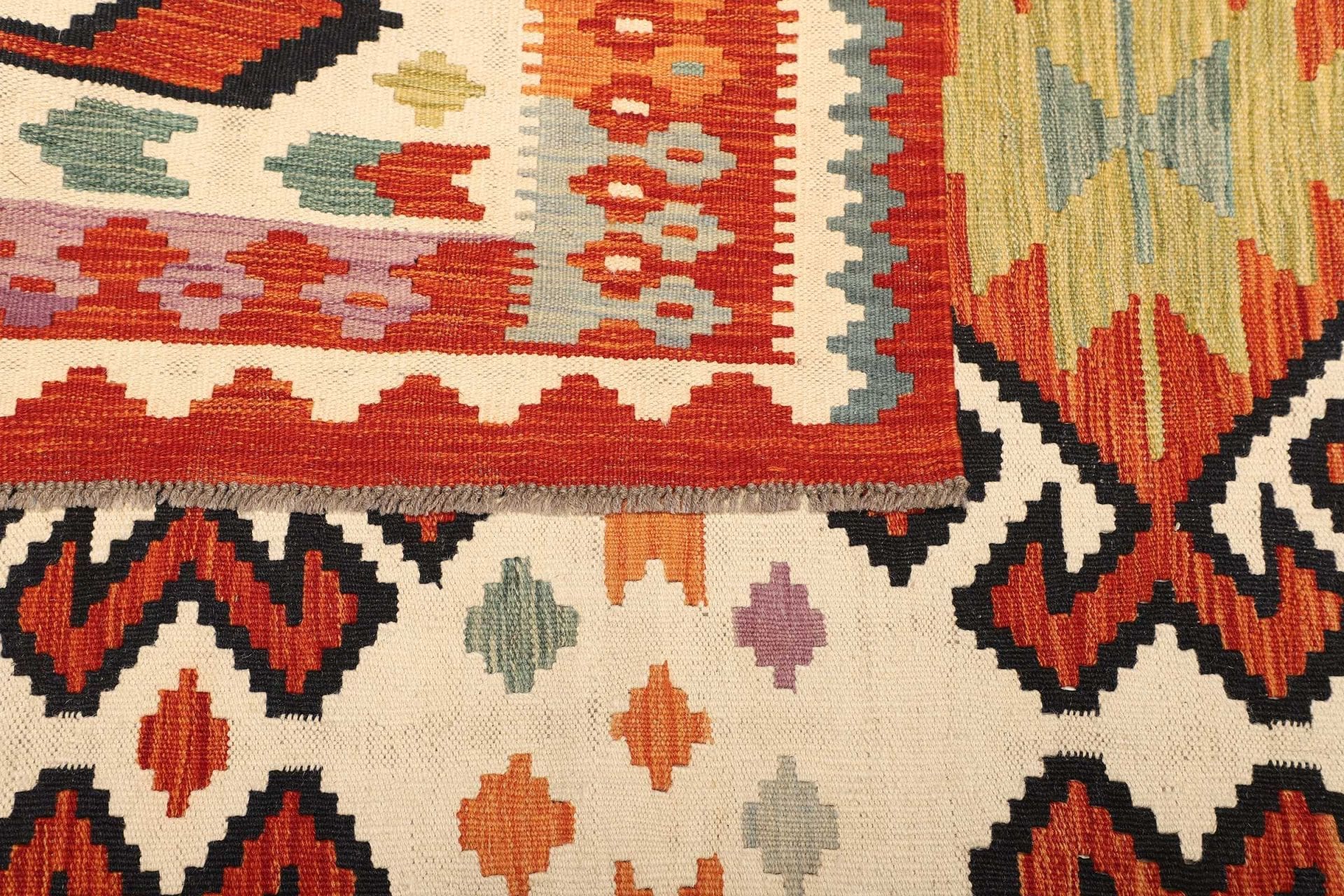 Kilim Pakistani Rug 201 × 298 cm, Wool, hand-woven