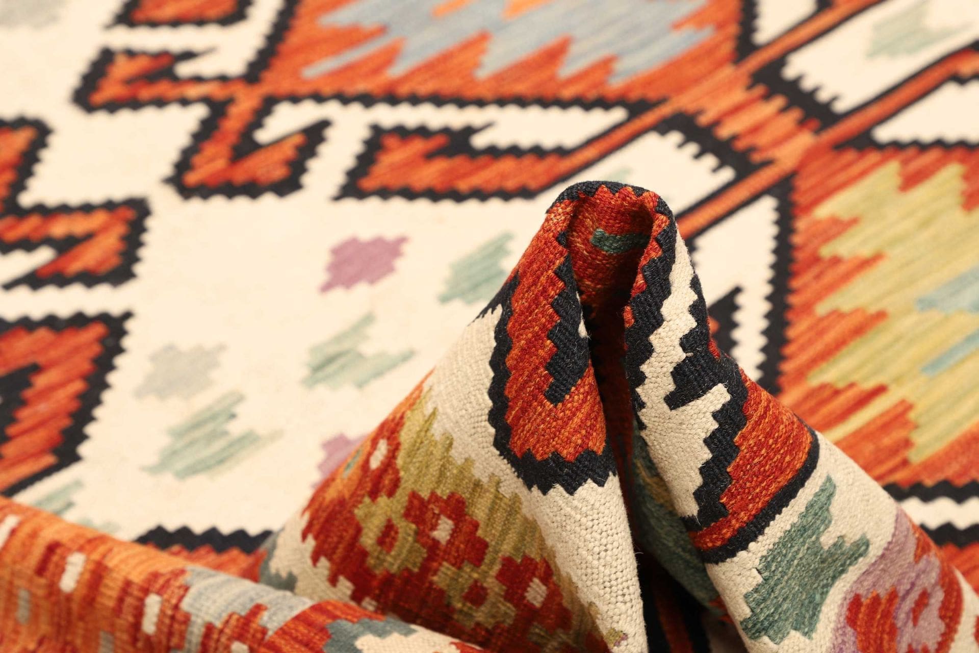 Kilim Pakistani Rug 201 × 298 cm, Wool, hand-woven