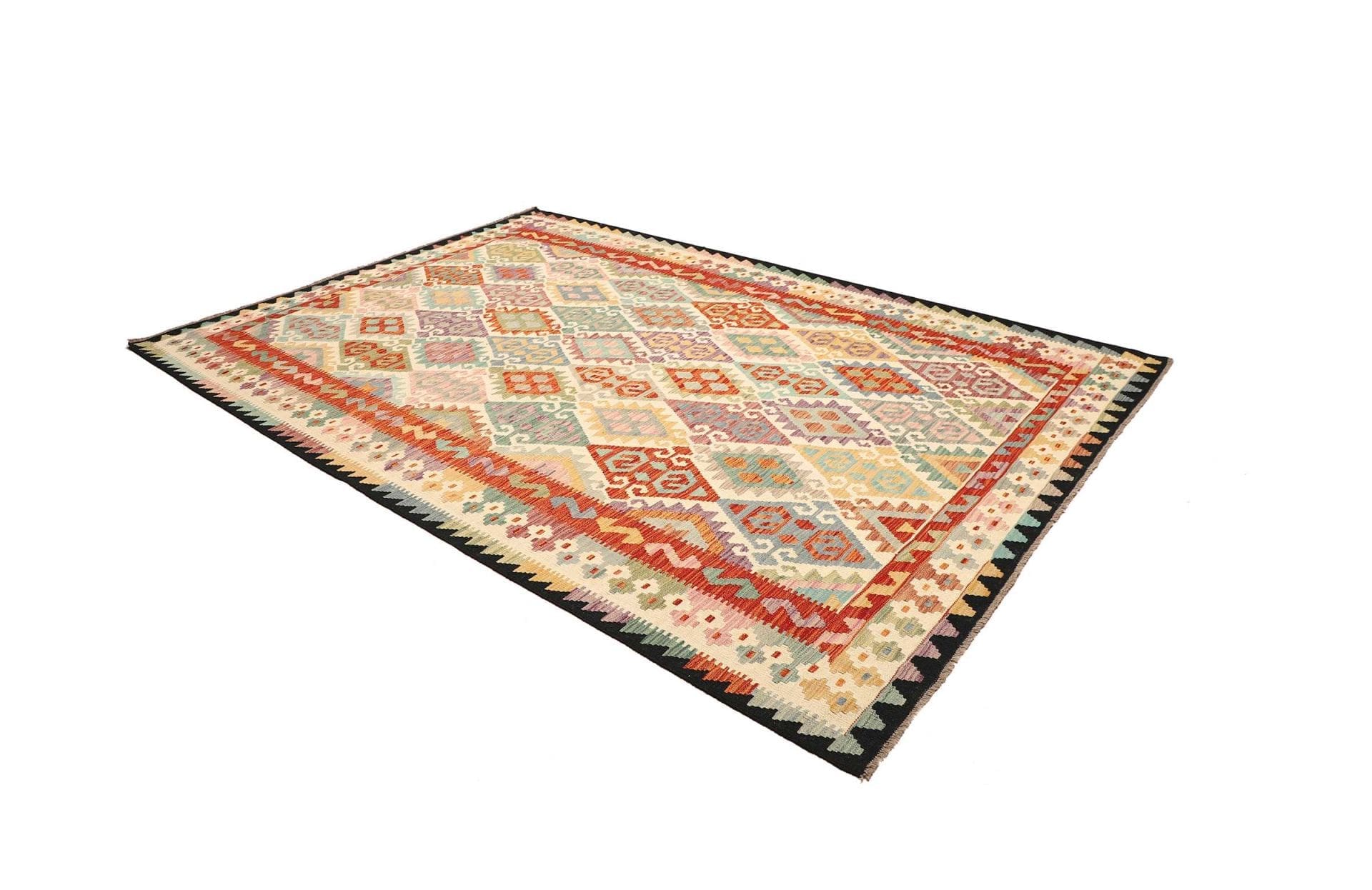 kelim-teppich-211-x-291cm-handgewebt-rustikales-flair-wolle-2 Hand-Woven Wool Kilim Pakistani Rug, 211 × 291 cm