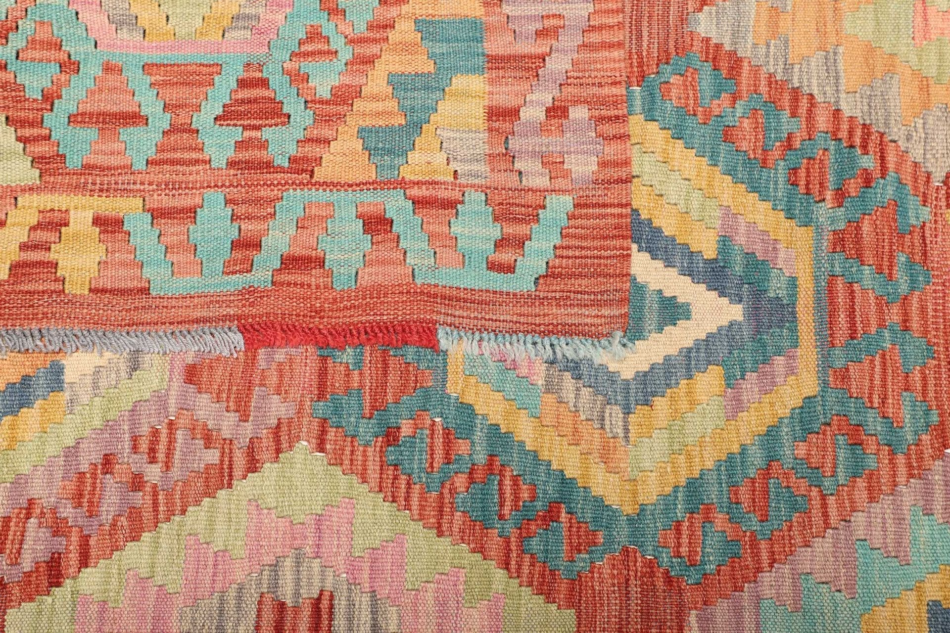 kelim-211-x-297cm-handgewebt-rustikales-flair-schurwolle-4 Kilim Pakistani Rug 211 × 297 cm, Wool, hand-woven