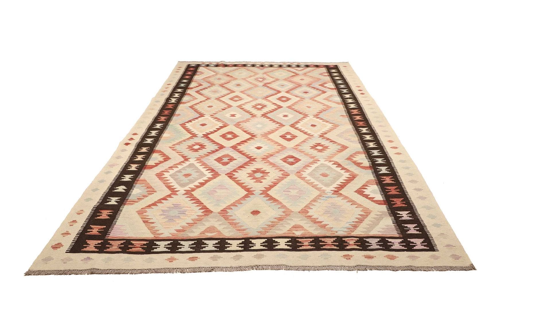 kelim-teppich-203-x-295cm-aus-schurwolle-handgewebt-rustikal-1 Kilim Pakistani Rug 203 × 295 cm, Wool, hand-woven