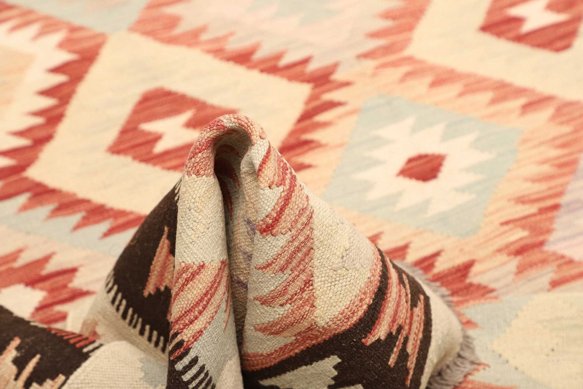 kelim-teppich-203-x-295cm-aus-schurwolle-handgewebt-rustikal-6 Kilim Pakistani Rug 203 × 295 cm, Wool, hand-woven