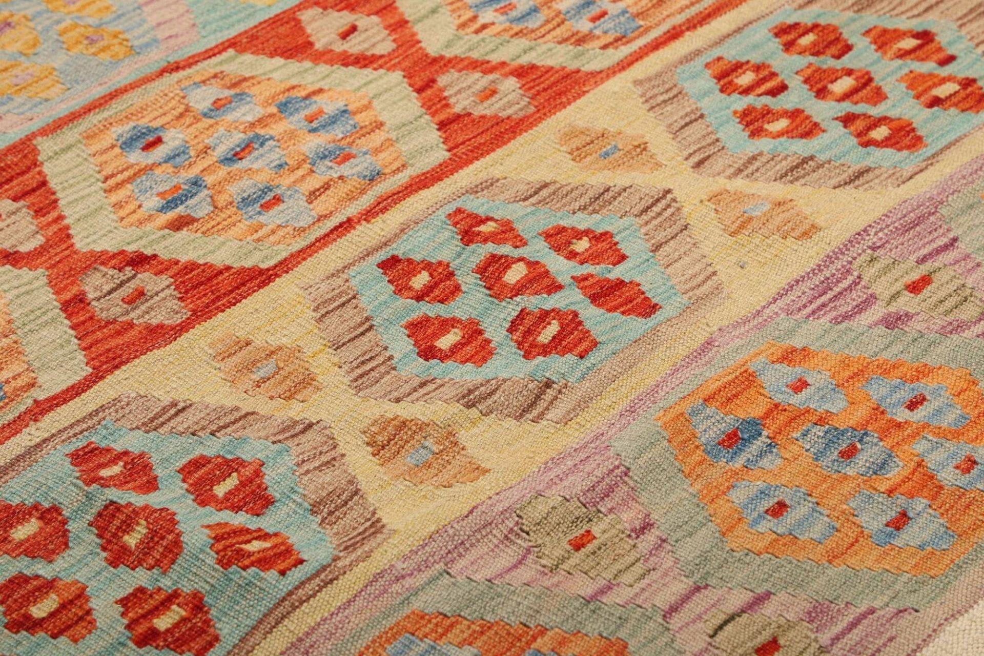 orientteppich-kelim-202-x-294-cm-aus-schurwolle-handgewebt-3 Hand-Woven Wool Kilim Pakistani Rug, 202 × 294 cm