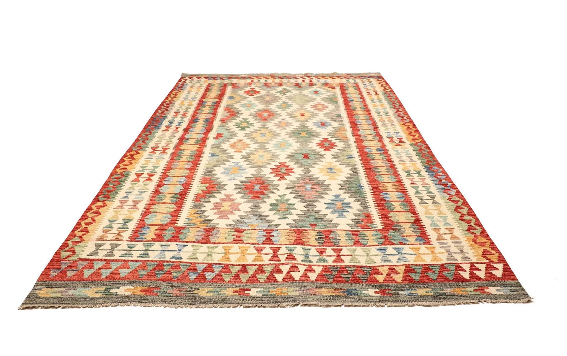 Kilim Pakistani Rug 208 × 290 cm, Wool, hand-woven