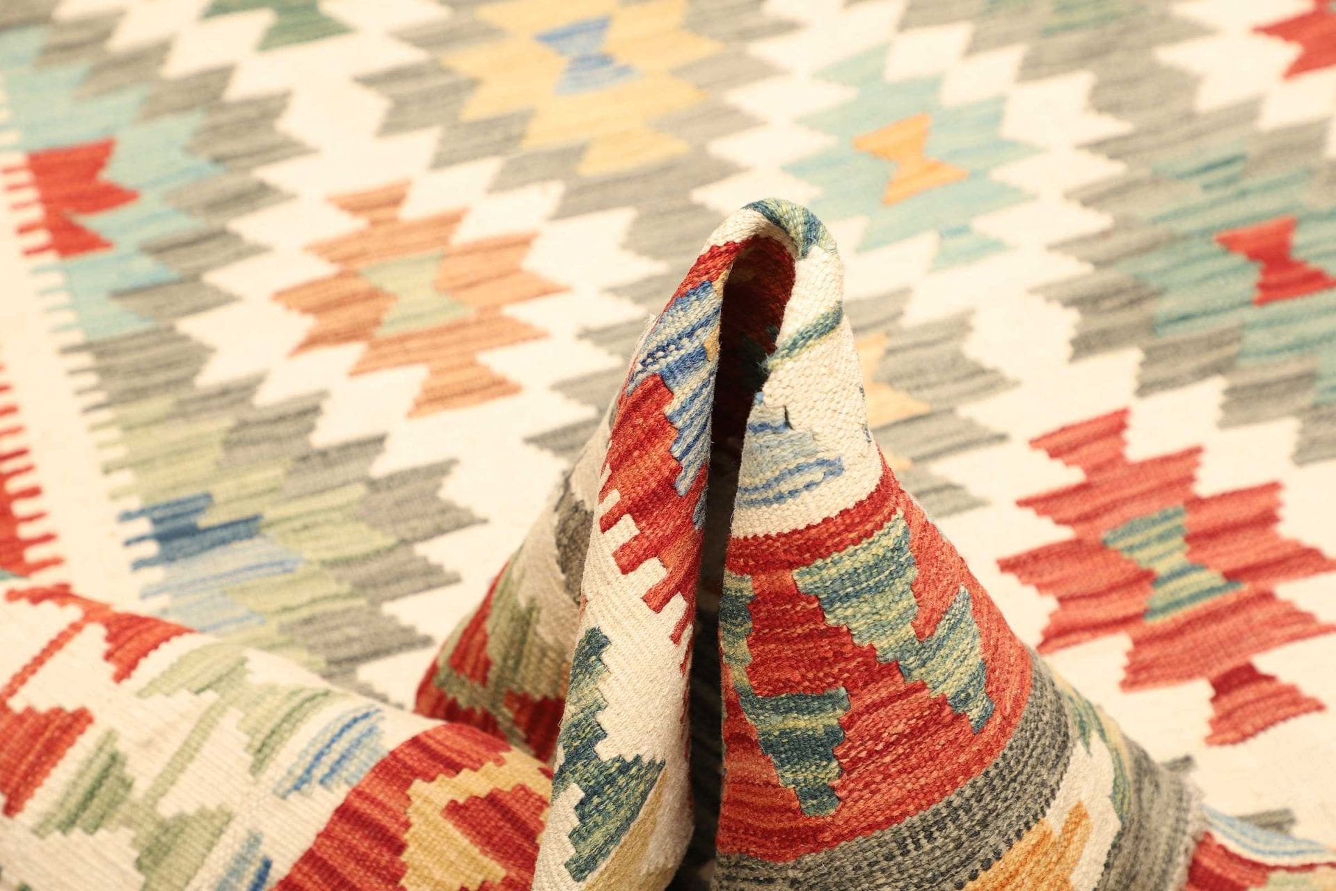 Kilim Pakistani Rug 208 × 290 cm, Wool, hand-woven