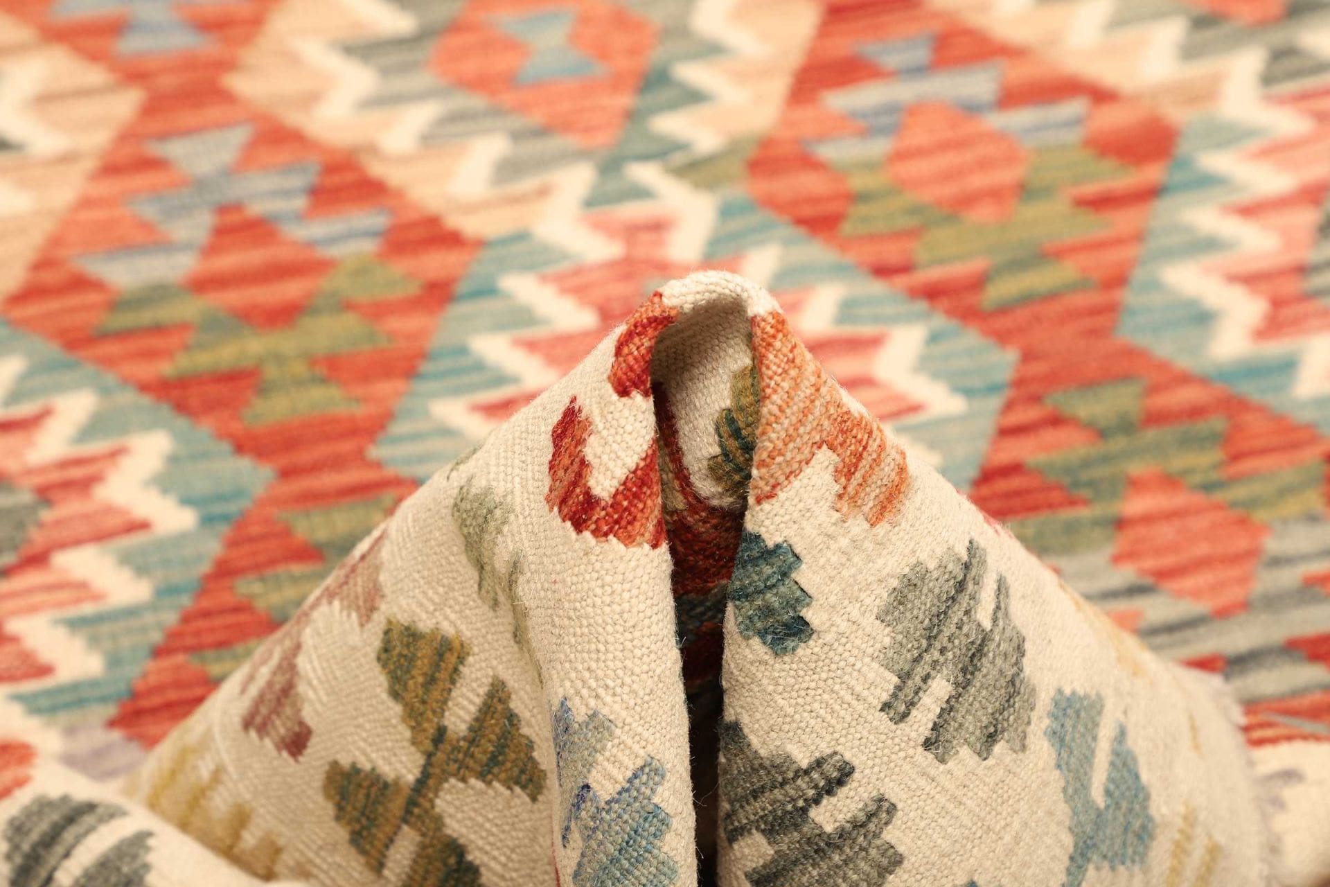 Kilim Pakistani Rug 213 × 298 cm, Wool, hand-woven