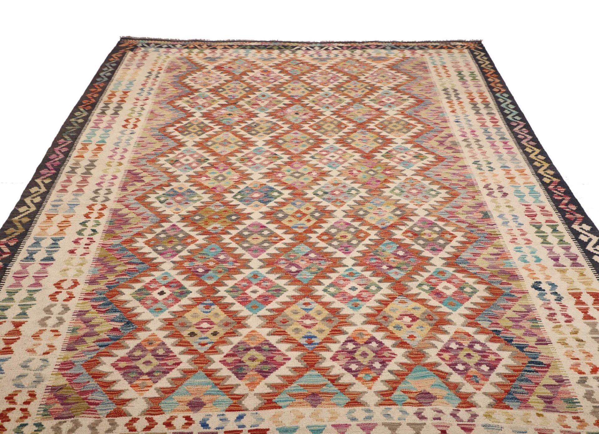 Kilim Pakistani Rug 201 × 294 cm, Wool, hand-woven