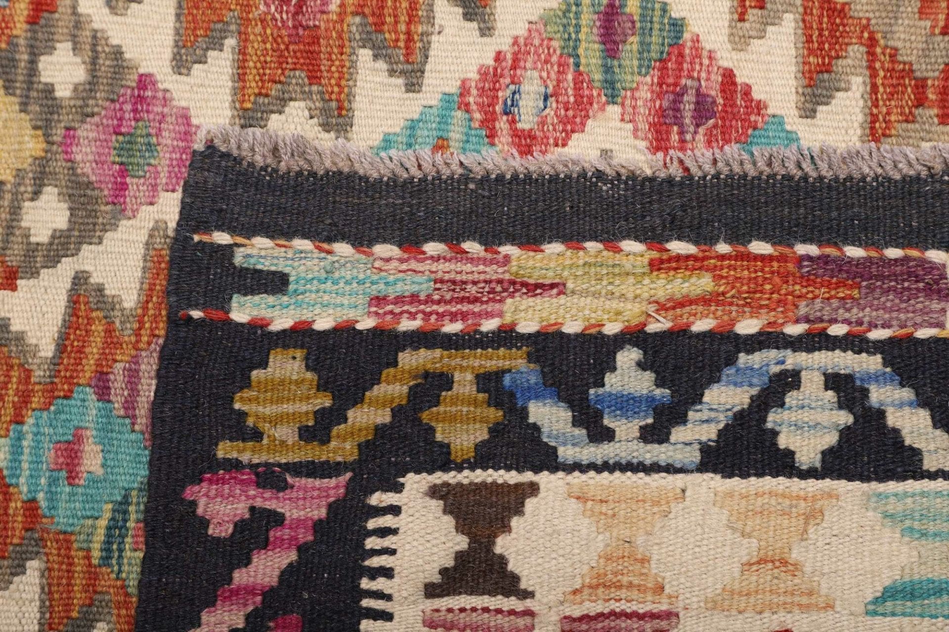 Kilim Pakistani Rug 201 × 294 cm, Wool, hand-woven