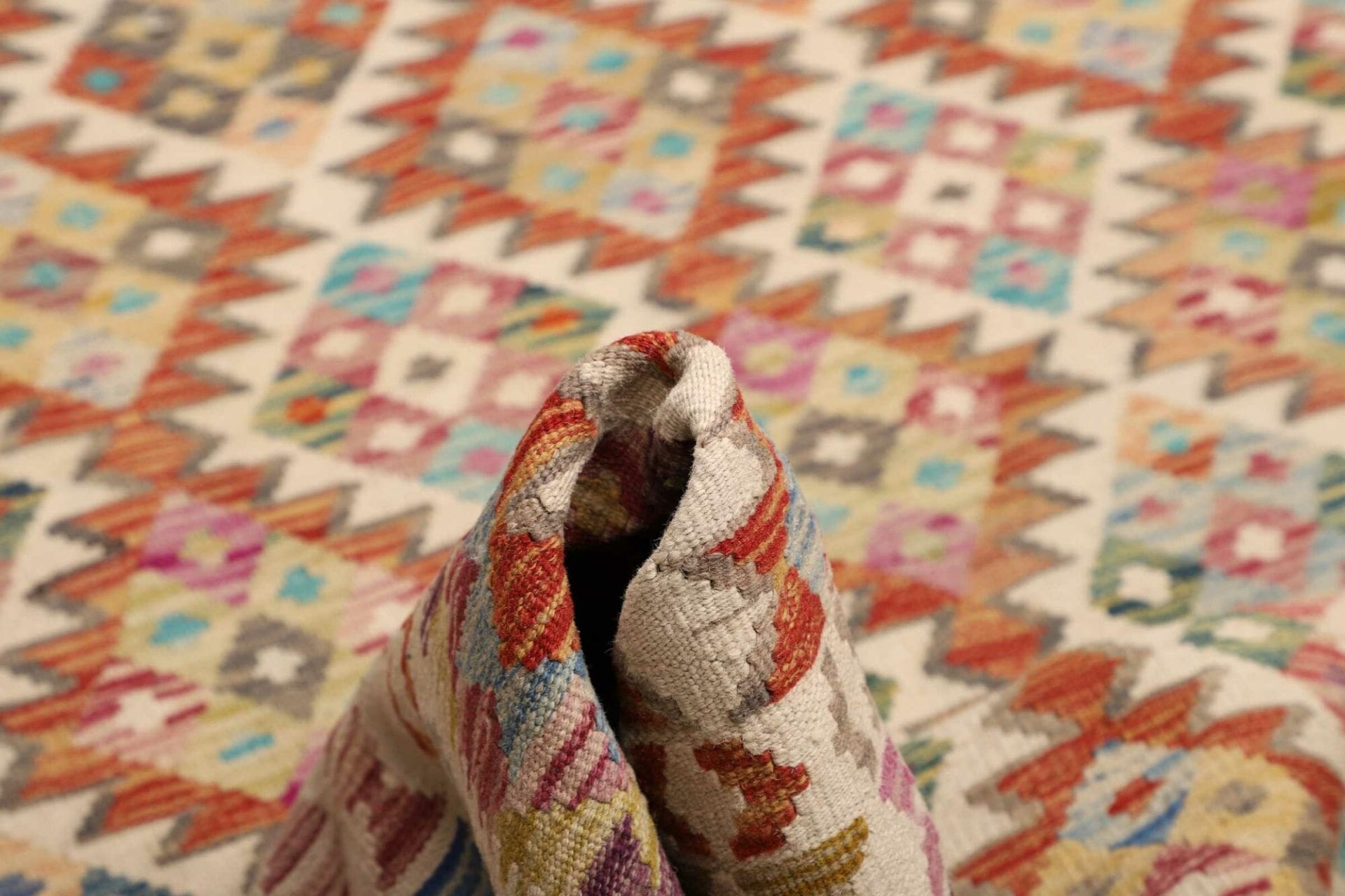 Kilim Pakistani Rug 201 × 294 cm, Wool, hand-woven