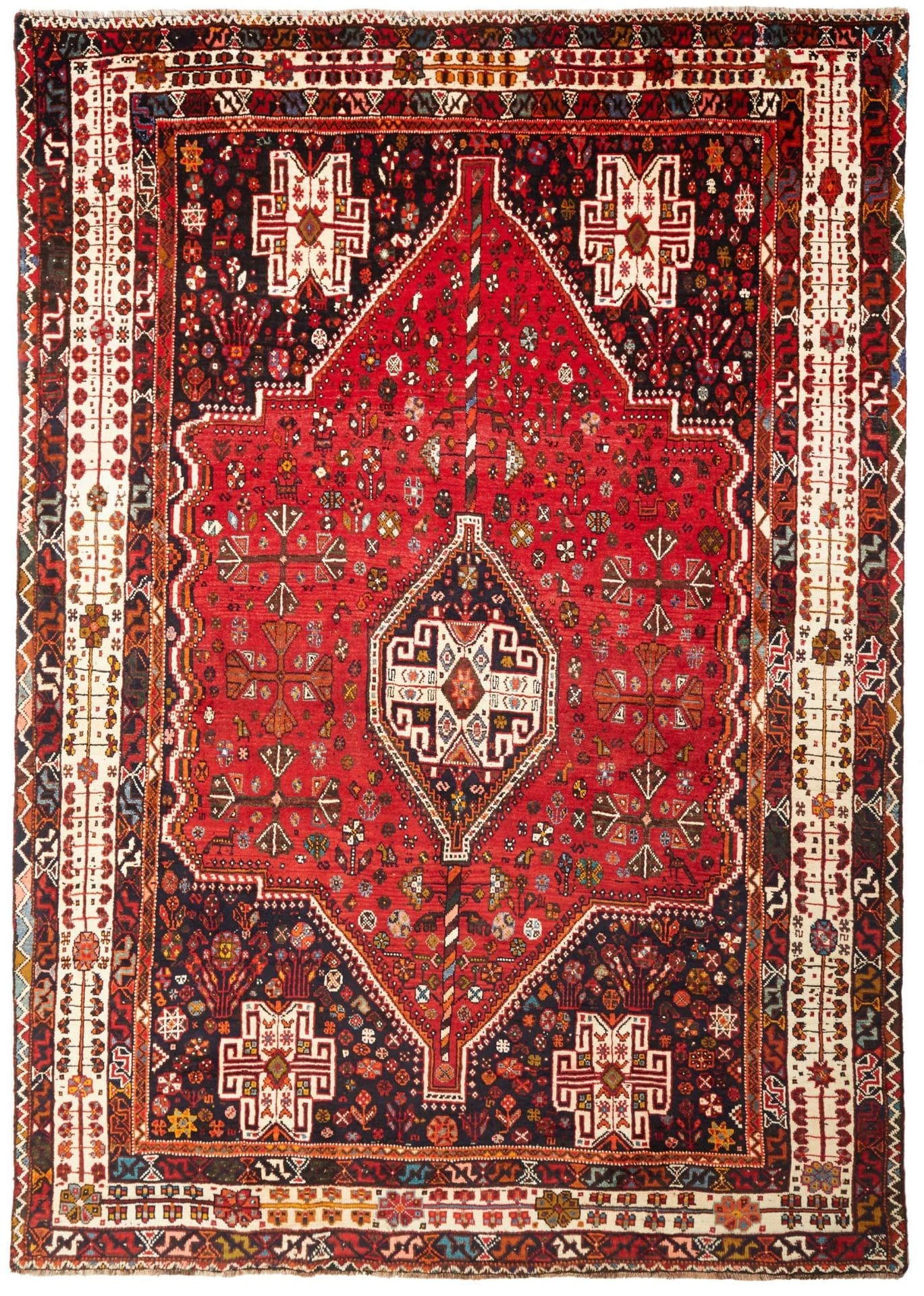 Shiraz Persian Rug 218 × 305 cm, Wool, hand-knotted