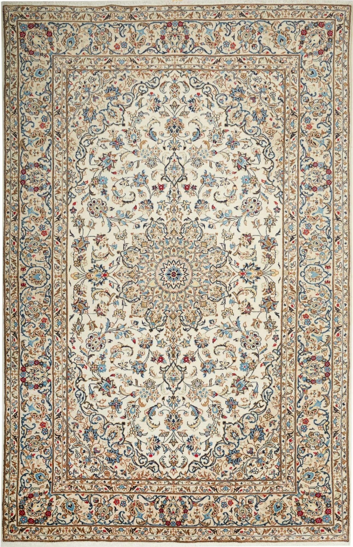 Hand-Knotted Wool Kashan Persian Rug, 196 × 300 cm