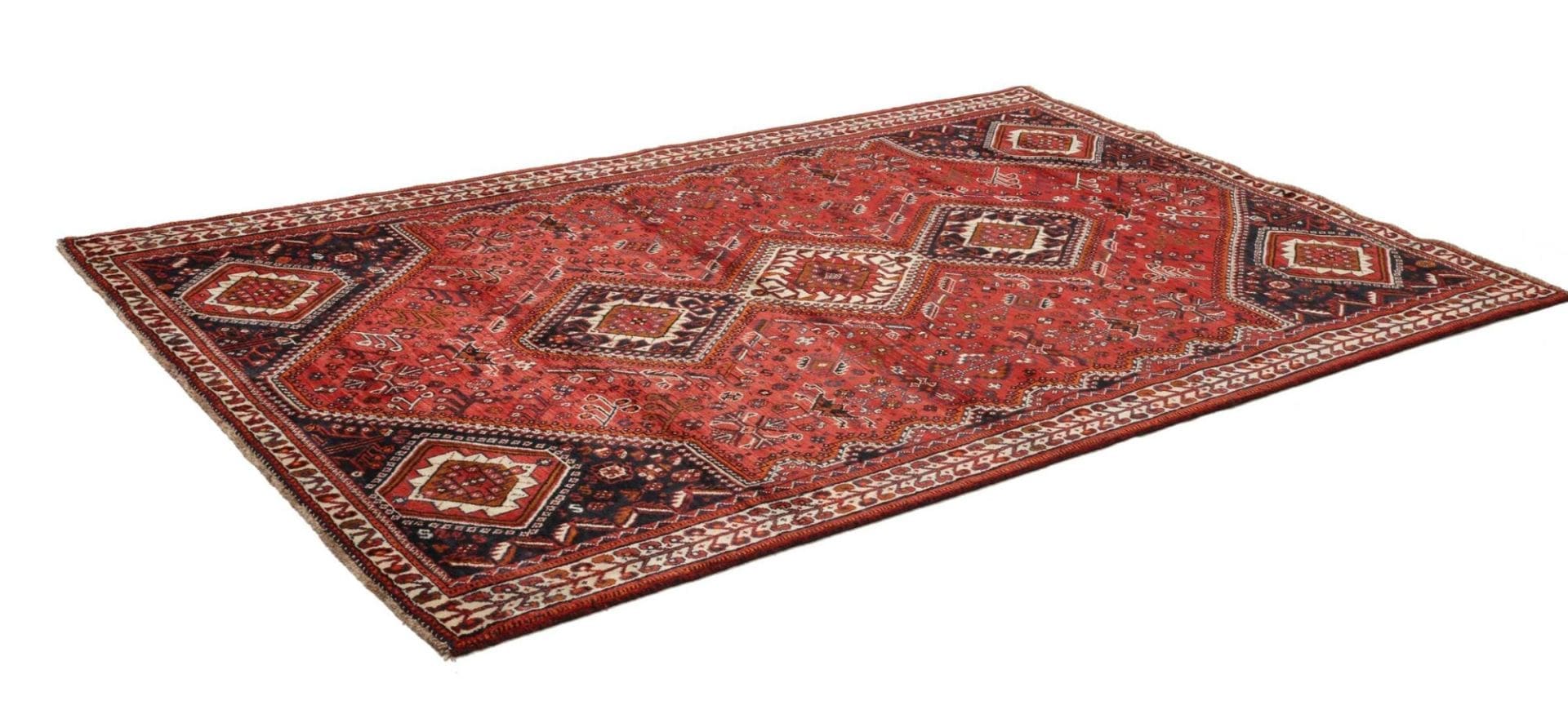 Shiraz Persian Rug — hand-knotted, 186 × 285 cm, Wool