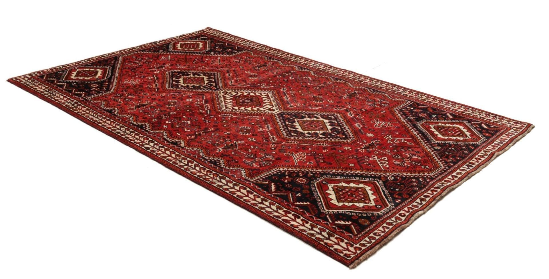 Shiraz Persian Rug — hand-knotted, 186 × 285 cm, Wool