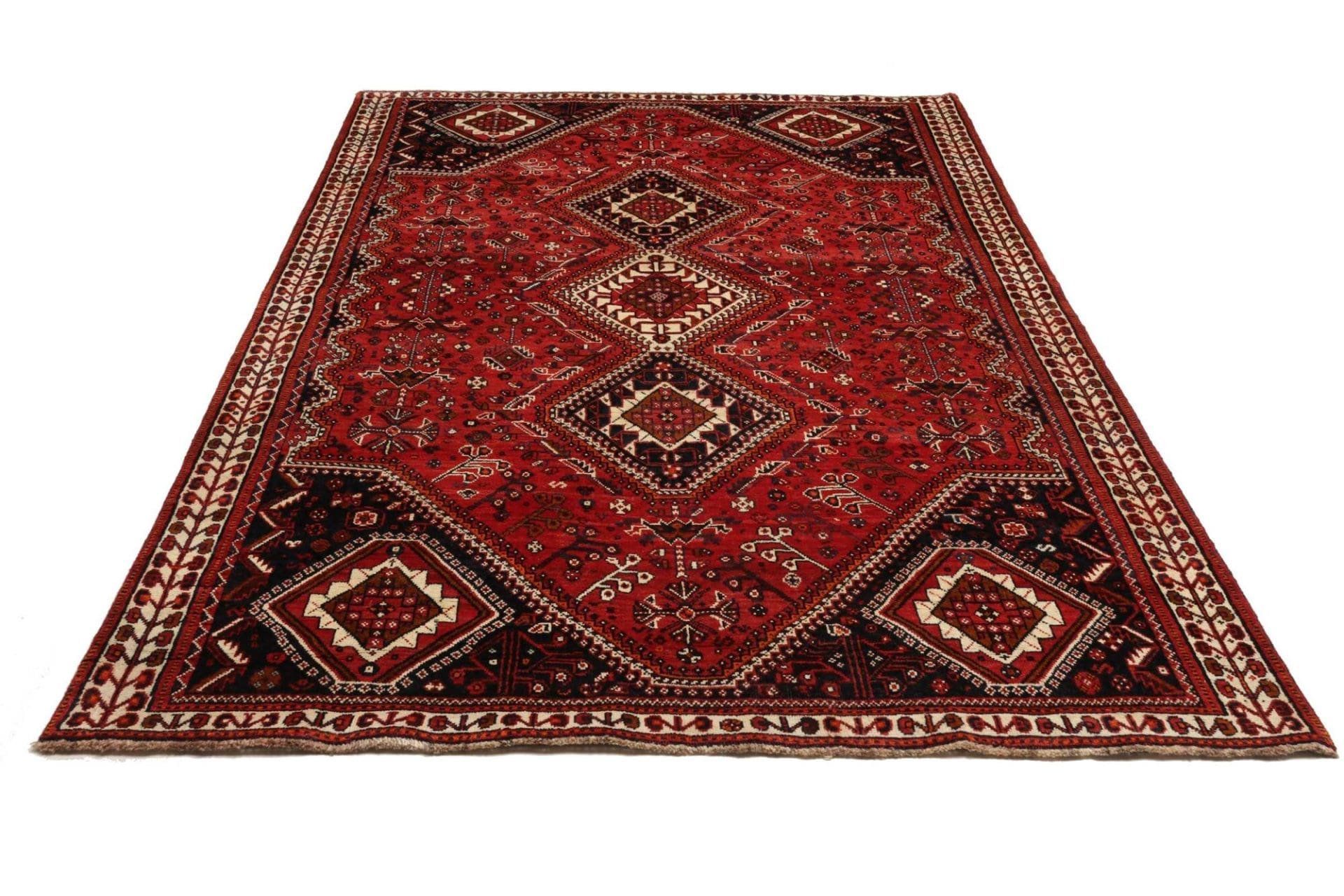 Shiraz Persian Rug — hand-knotted, 186 × 285 cm, Wool