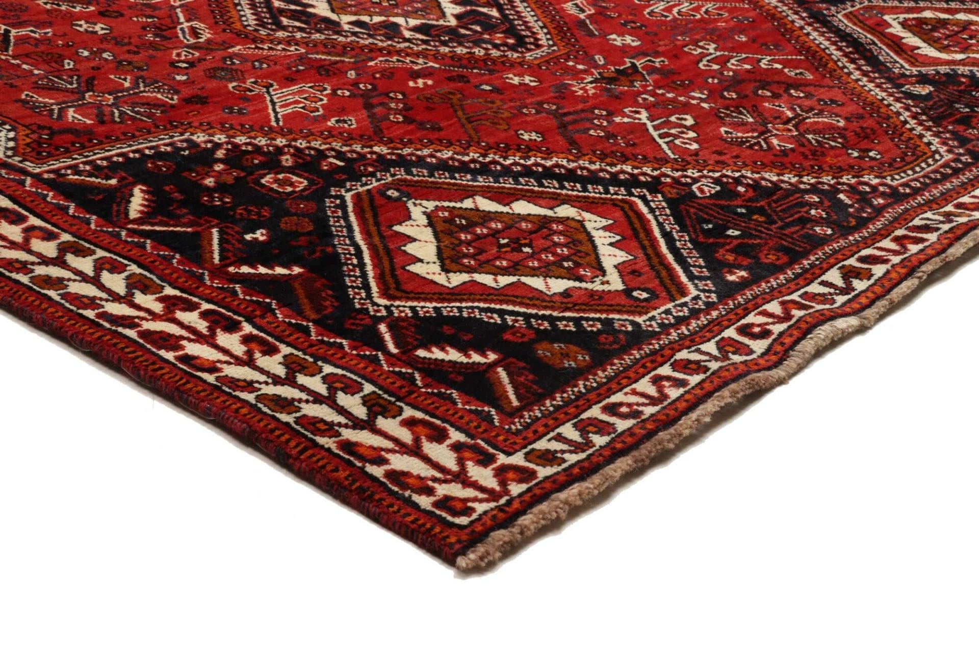 Shiraz Persian Rug — hand-knotted, 186 × 285 cm, Wool