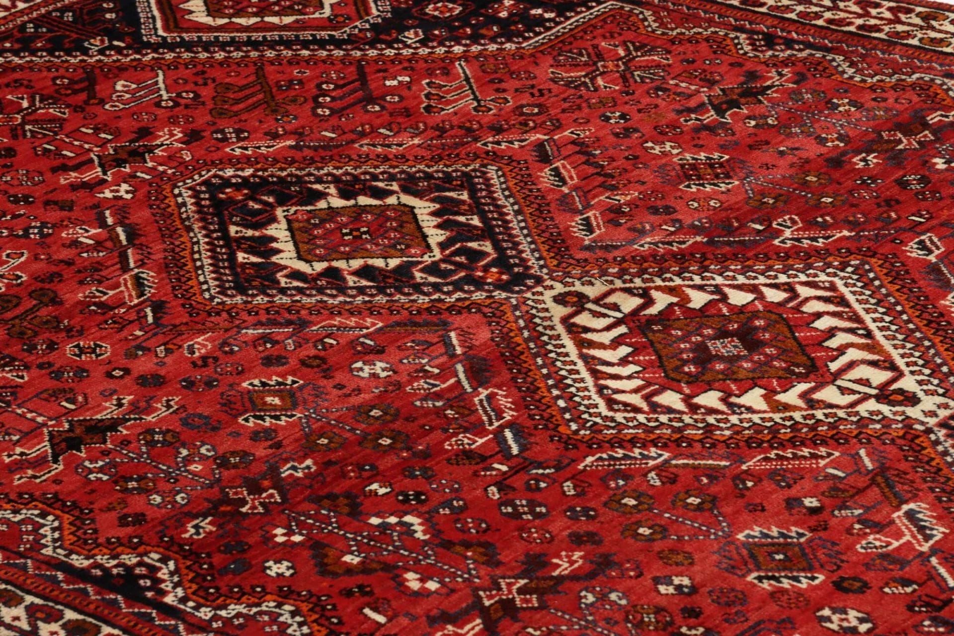 Shiraz Persian Rug — hand-knotted, 186 × 285 cm, Wool