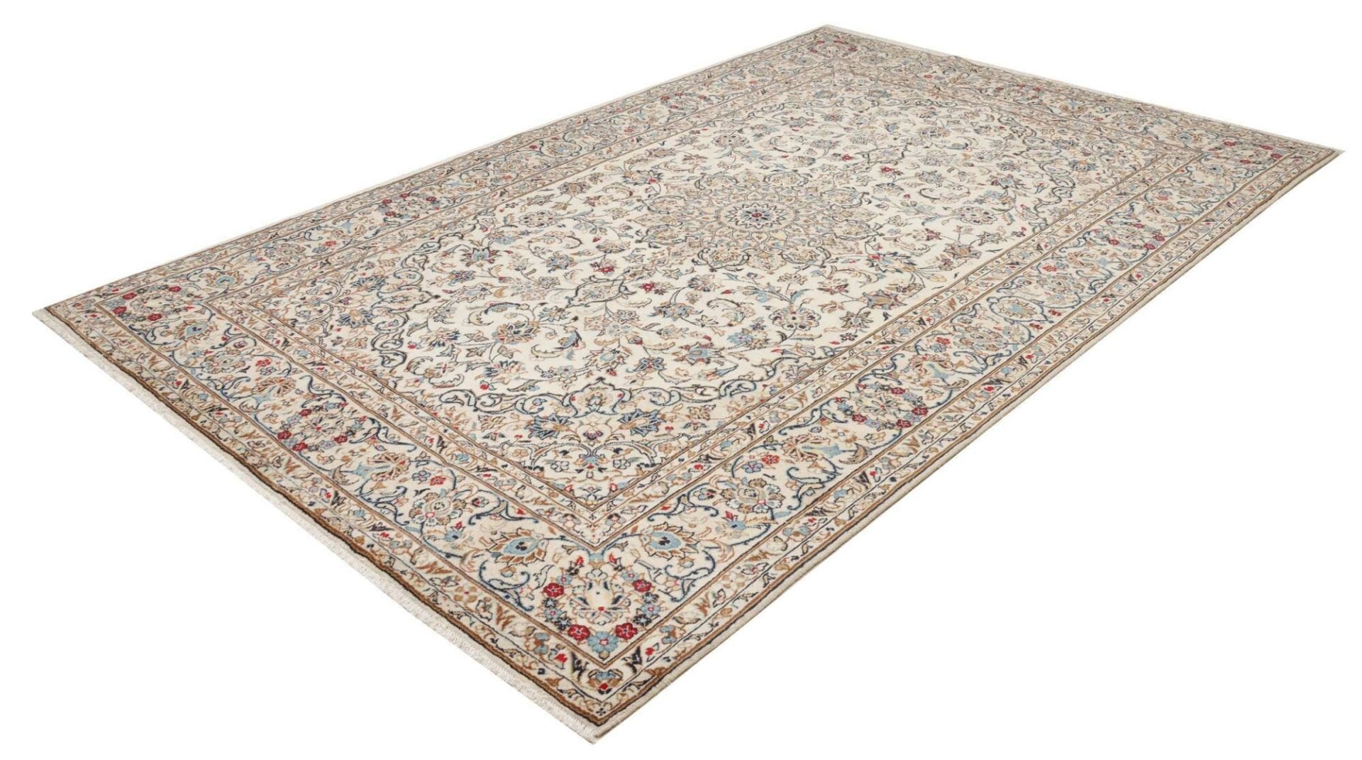 Hand-Knotted Wool Kashan Persian Rug, 196 × 300 cm
