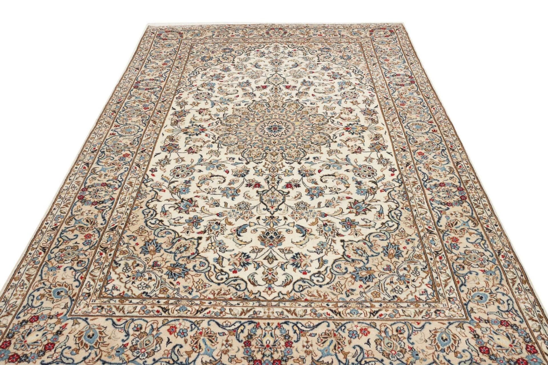 Hand-Knotted Wool Kashan Persian Rug, 196 × 300 cm