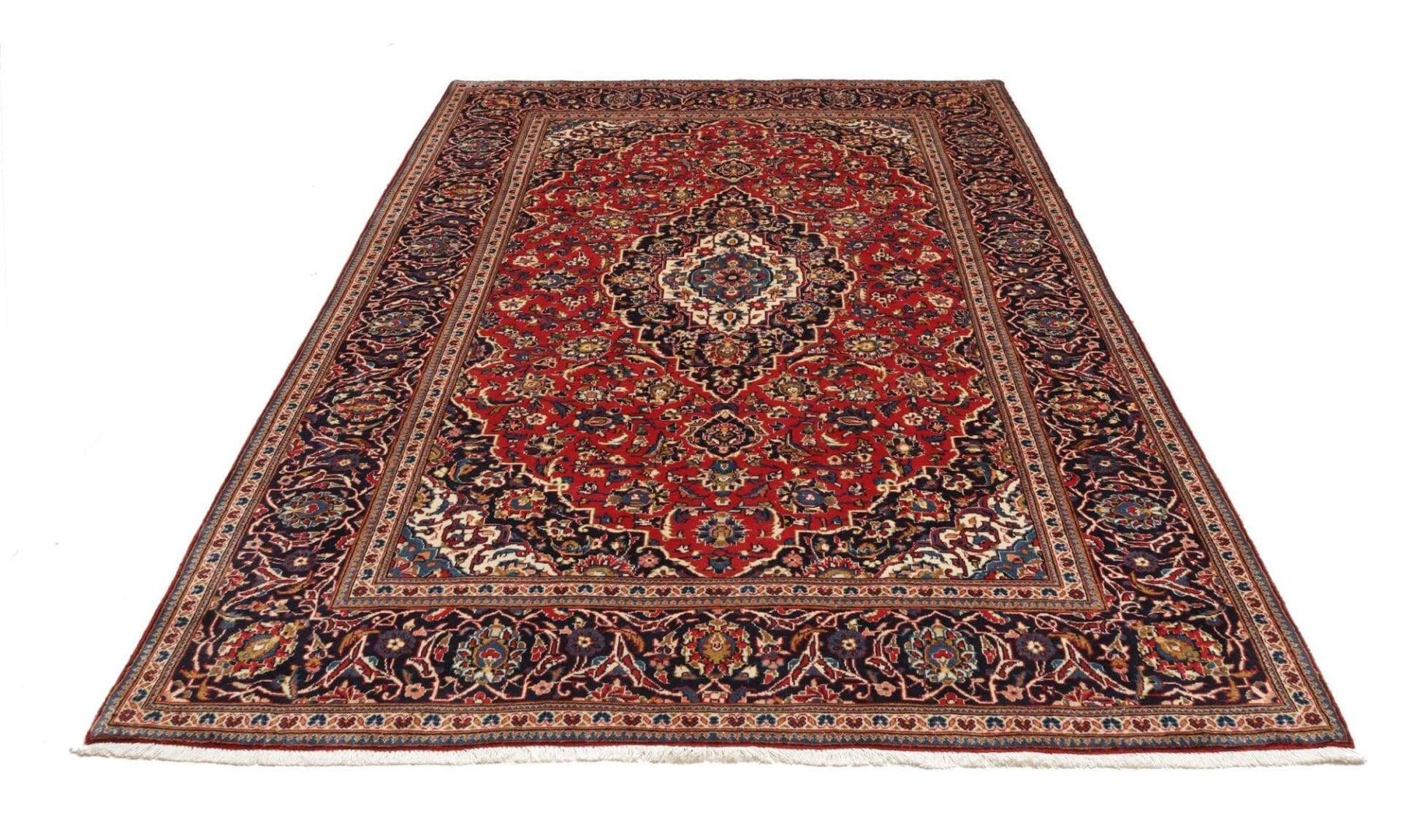 Hand-Knotted Wool Kashan Persian Rug, 201 × 310 cm