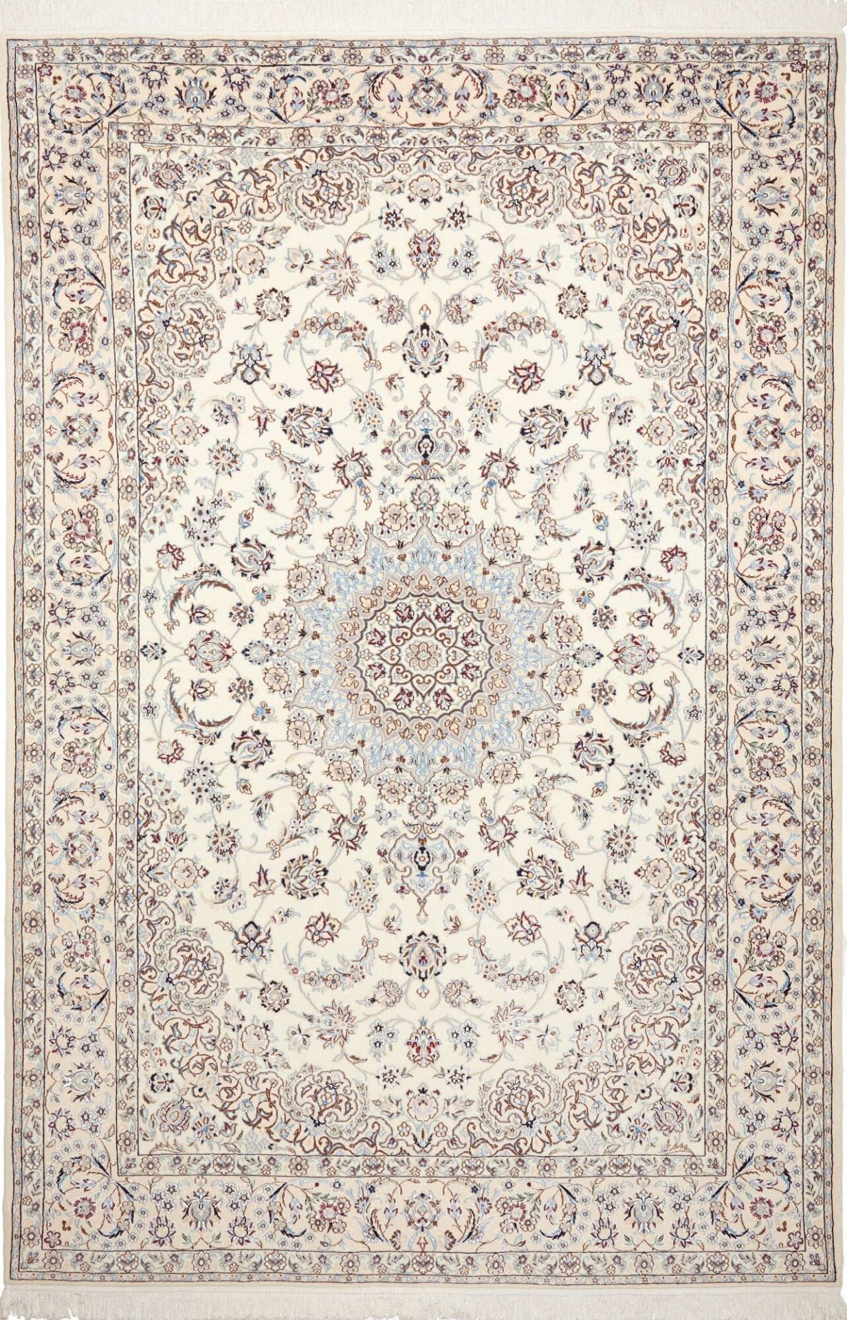 Hand-Knotted Wool Nain Persian Rug, 205 × 302 cm