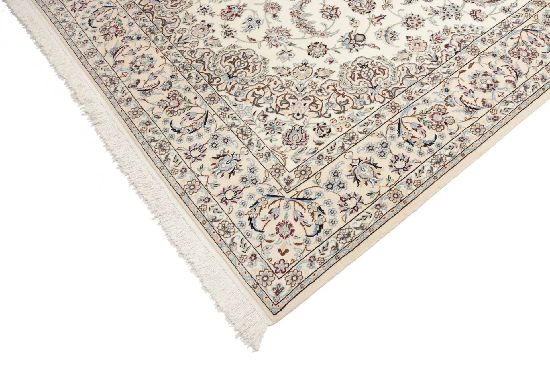 Hand-Knotted Wool Nain Persian Rug, 205 × 302 cm