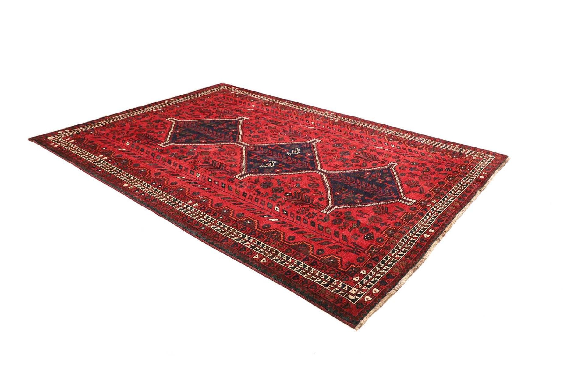 shiraz-teppich-211-x-305cm-wolle-geometrisches-muster-handgeknupft-2 Shiraz Persian Rug — hand-knotted, 211 × 305 cm, Wool