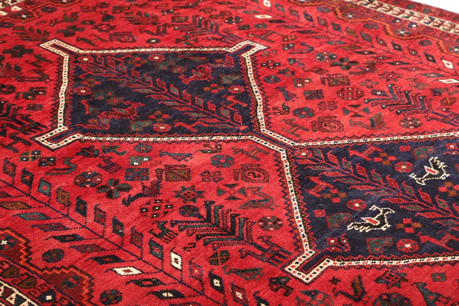 shiraz-teppich-211-x-305cm-wolle-geometrisches-muster-handgeknupft-6 Shiraz Persian Rug — hand-knotted, 211 × 305 cm, Wool