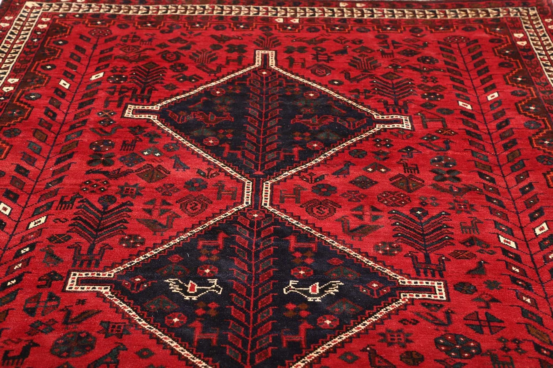 shiraz-teppich-211-x-305cm-wolle-geometrisches-muster-handgeknupft-7 Shiraz Persian Rug — hand-knotted, 211 × 305 cm, Wool