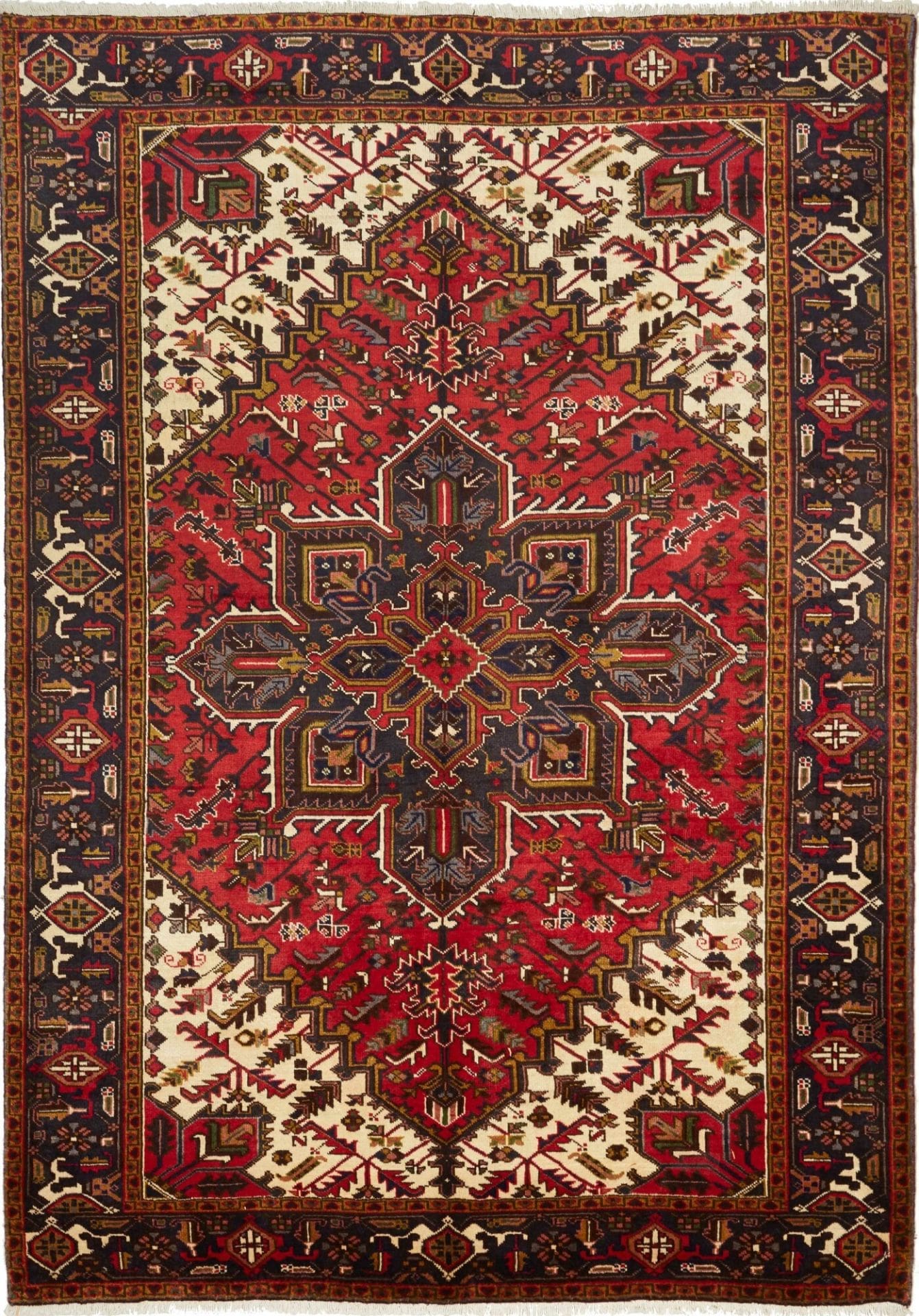 Heriz Persian Rug 198 × 280 cm, Wool, hand-knotted