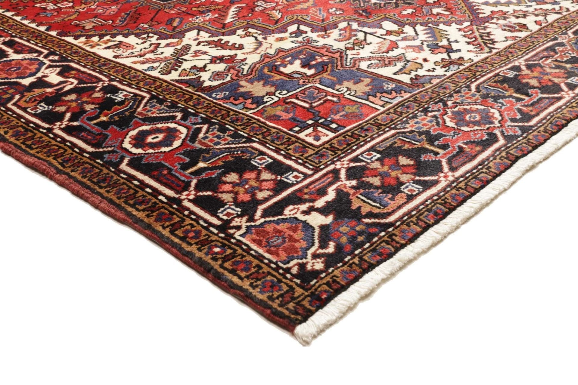 Hand-Knotted Wool Heriz Persian Rug, 210 × 290 cm