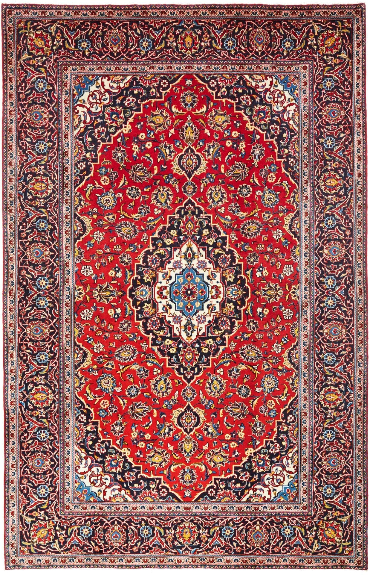 Kashan Persian Rug — hand-knotted, 201 × 307 cm, Wool