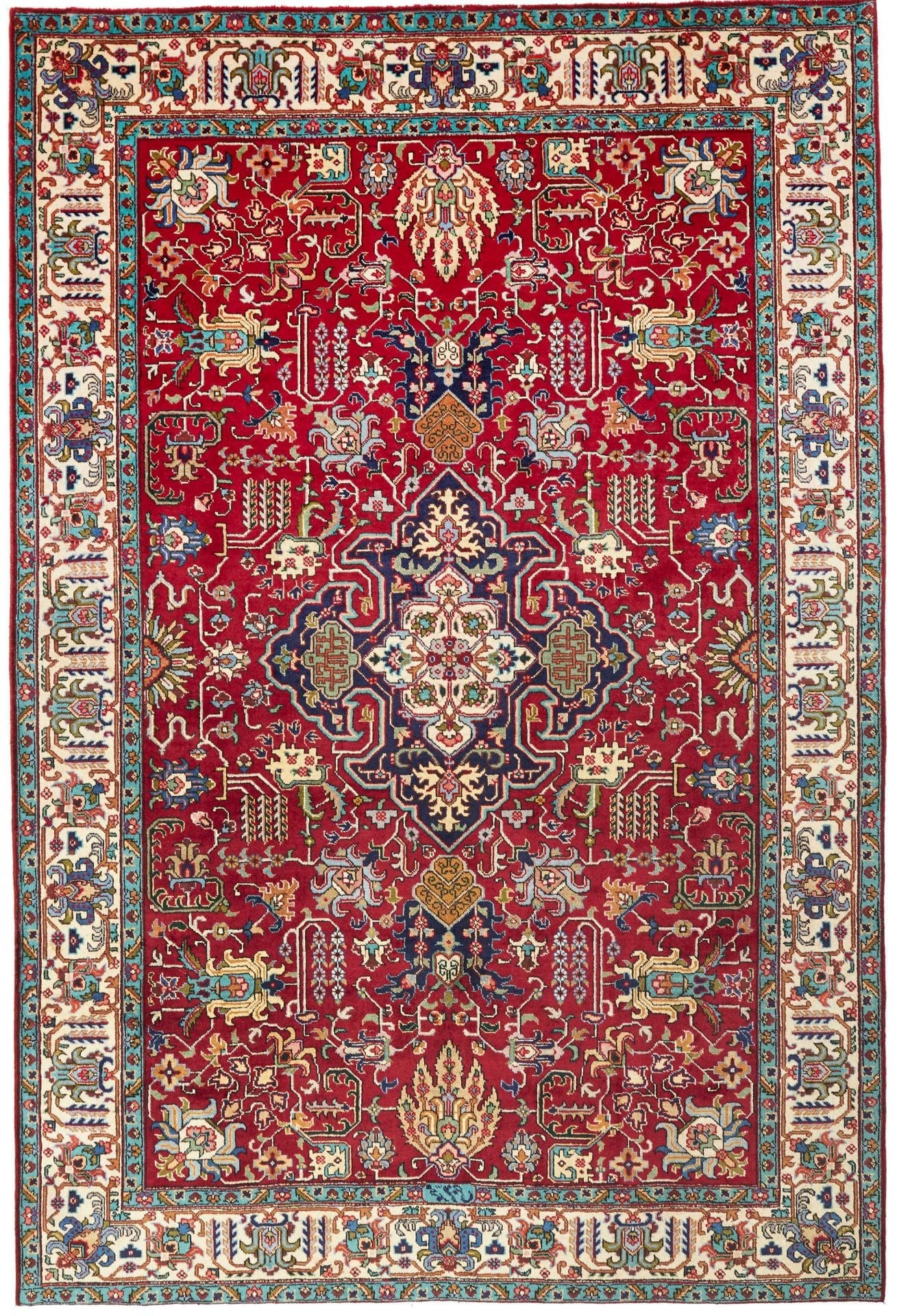 Hand-Knotted Wool Tabriz Persian Rug, 196 × 286 cm