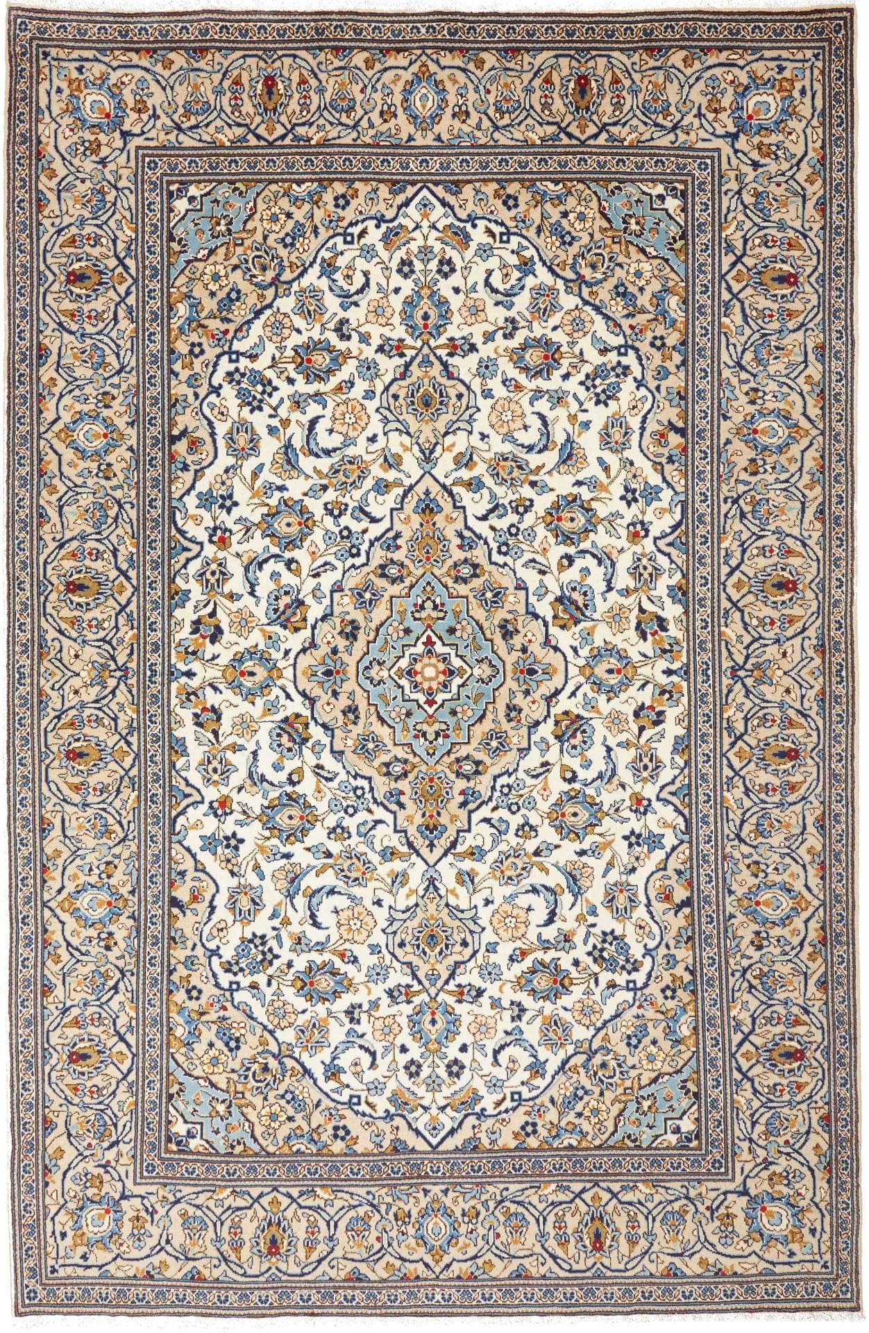 Kashan Persian Rug — hand-knotted, 196 × 295 cm, Wool