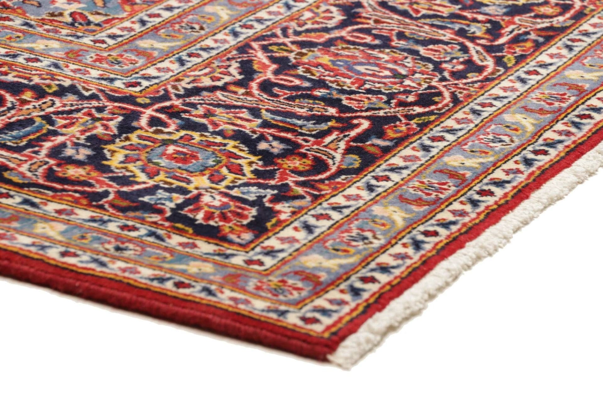 Hand-Knotted Wool Kashan Persian Rug, 203 × 304 cm