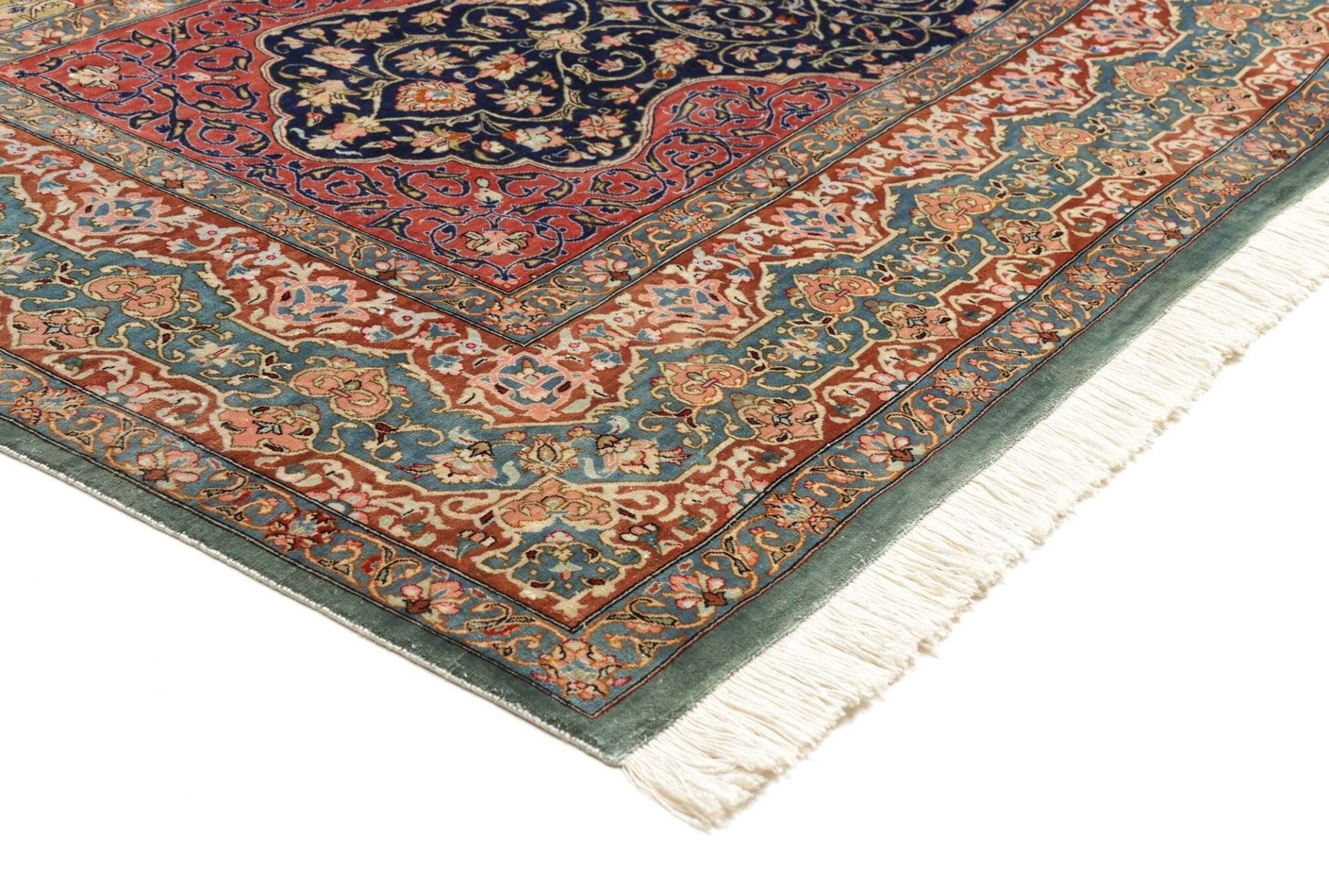 Qom Persian Rug — hand-knotted, 198 × 298 cm, Silk